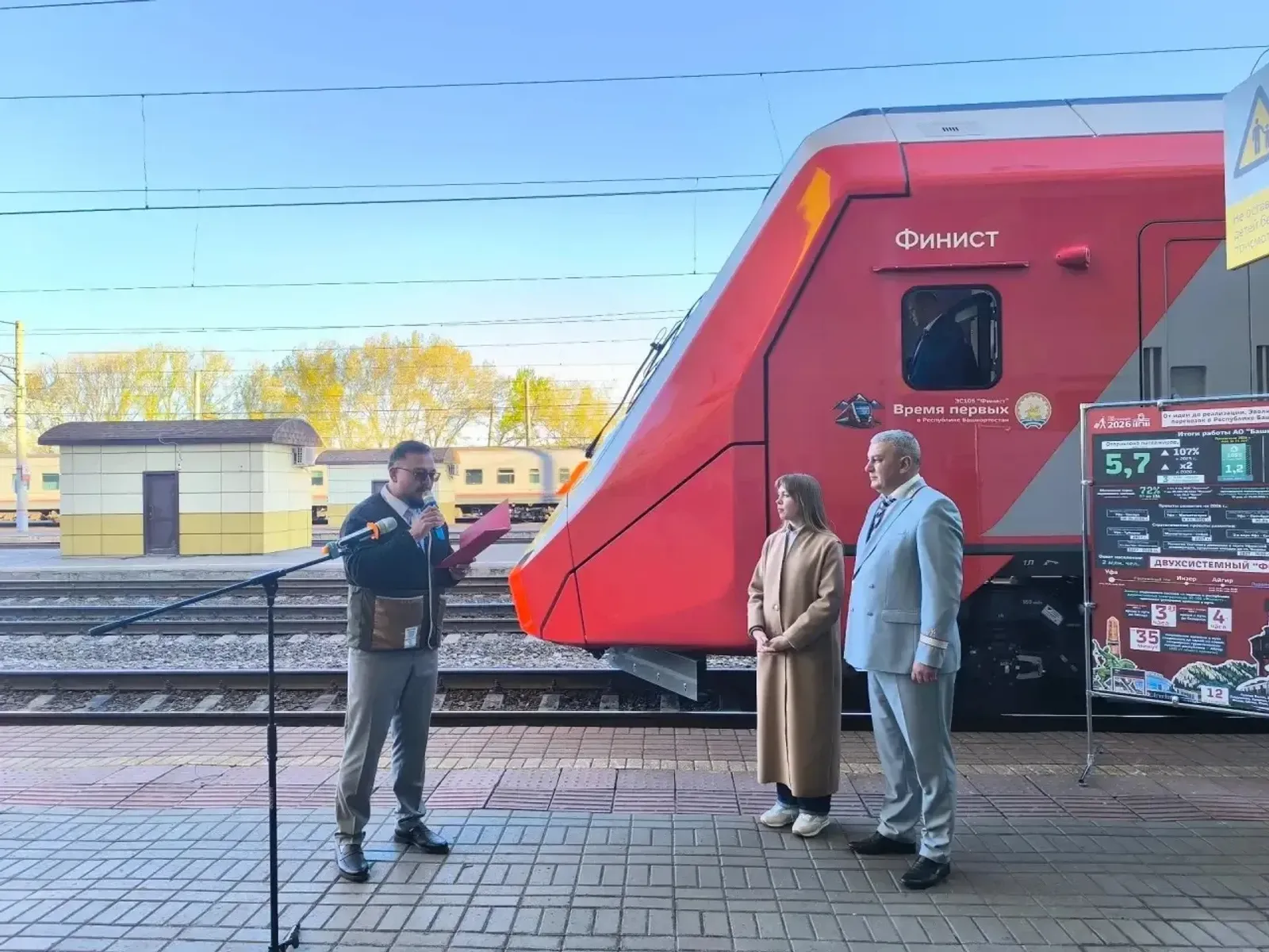 Торжественный запуск электропоезда