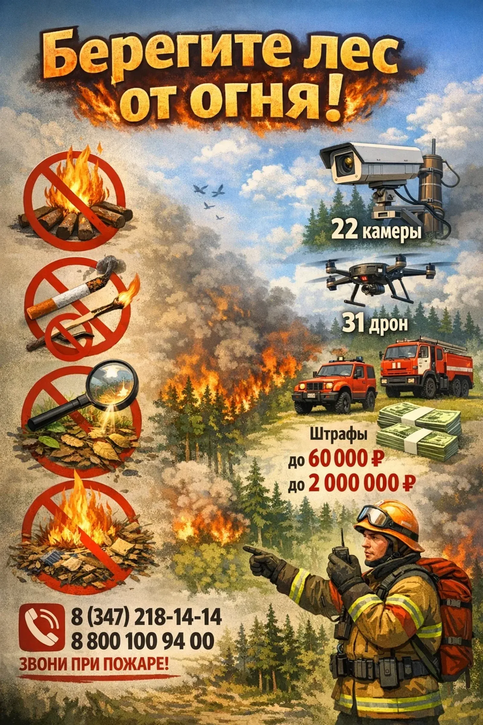 Берегите лес от огня!